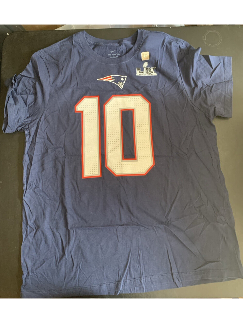 Nike NFL New England Patriots Drake Maye Tee Shirt Super Bowl XXL Blue